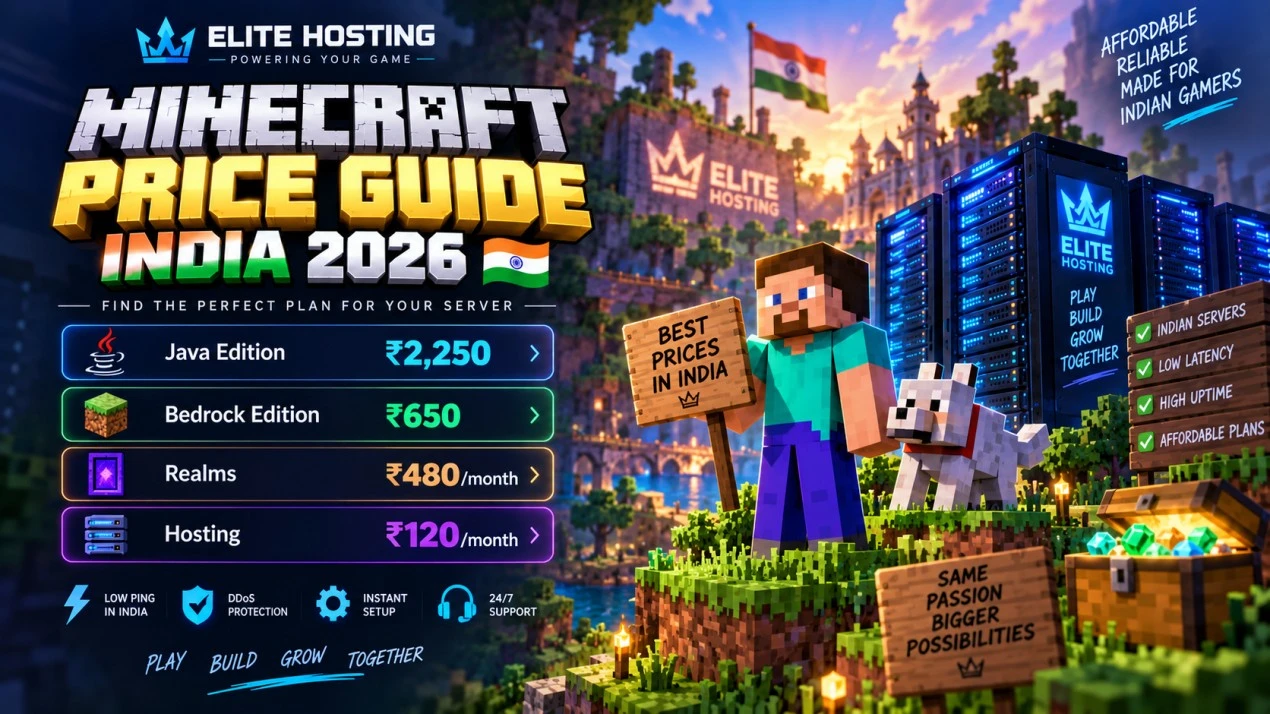 Minecraft Price in India 2026: Complete Buying Guide (Java, Bedrock, Realms & Server Hosting Costs)